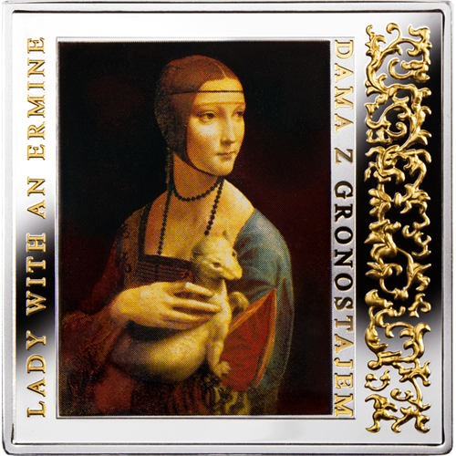 Moneta 1 dolar Dama z gronostajem Arcydzieła renesansu 2012