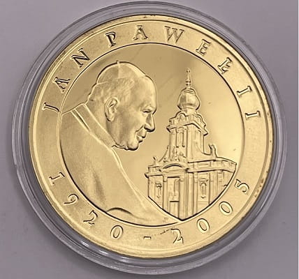Moneta 10 zł Jan Paweł II platerowana 2005