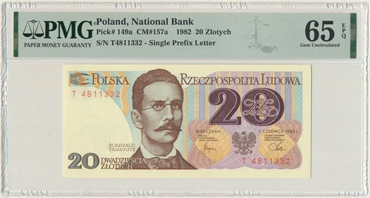 Banknot 20 złotych 1982 r. PMG 65 EPQ
