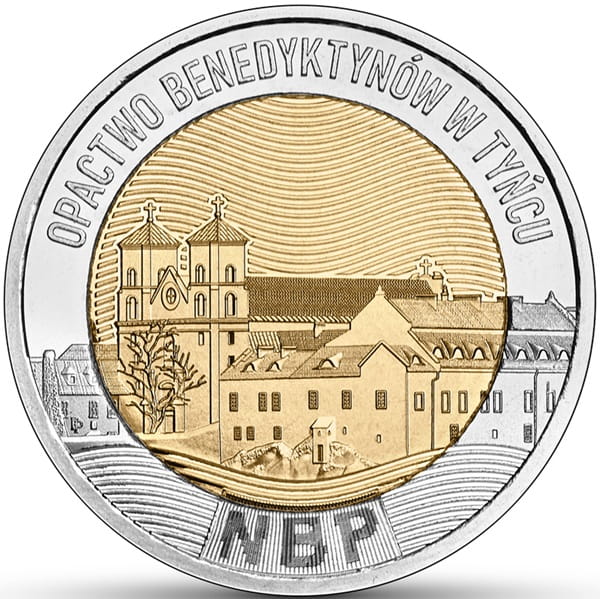 Moneta 5 zł Opactwo Benedyktynów w Tyńcu 2024