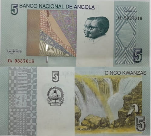 Angola banknot 5 Kwanzas 2012