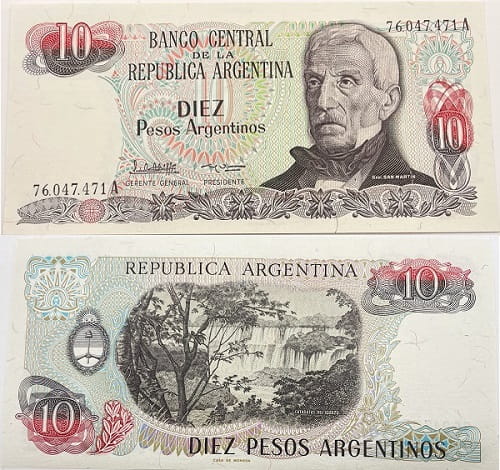 Argentyna banknot 10 pesos UNC