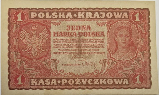 Banknot 1 marka 1919 stan 2