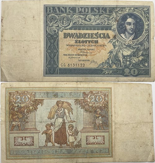 Banknot 20 złotych 1931 stan 3 /1