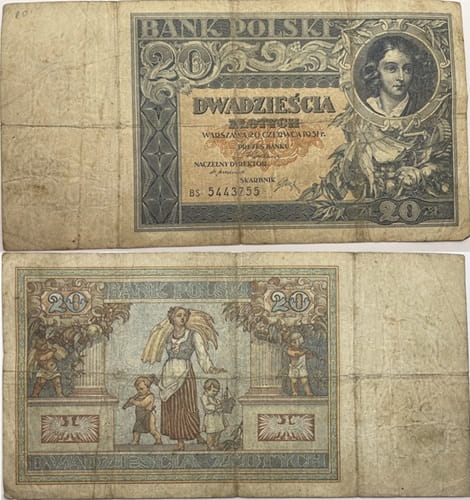 Banknot 20 złotych 1931 stan 4
