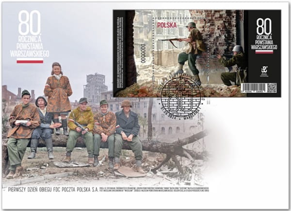 Koperta FDC 80 rocznica Powstania Warszawskiego 2024