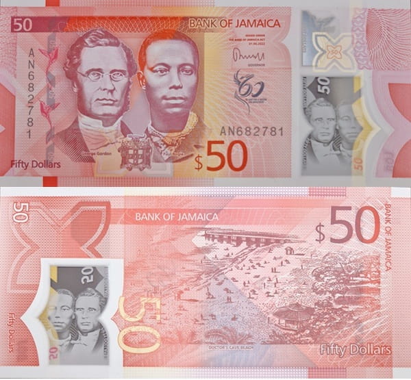 Jamajka banknot 50 dolarów 2020