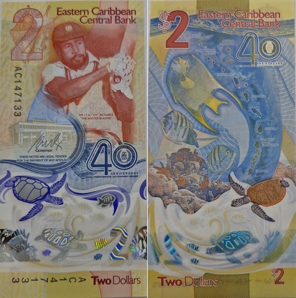 Karaiby Wschodnie banknot 2 dolary 2023 UNC