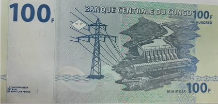 Kongo banknot 100 franków 2022 UNC