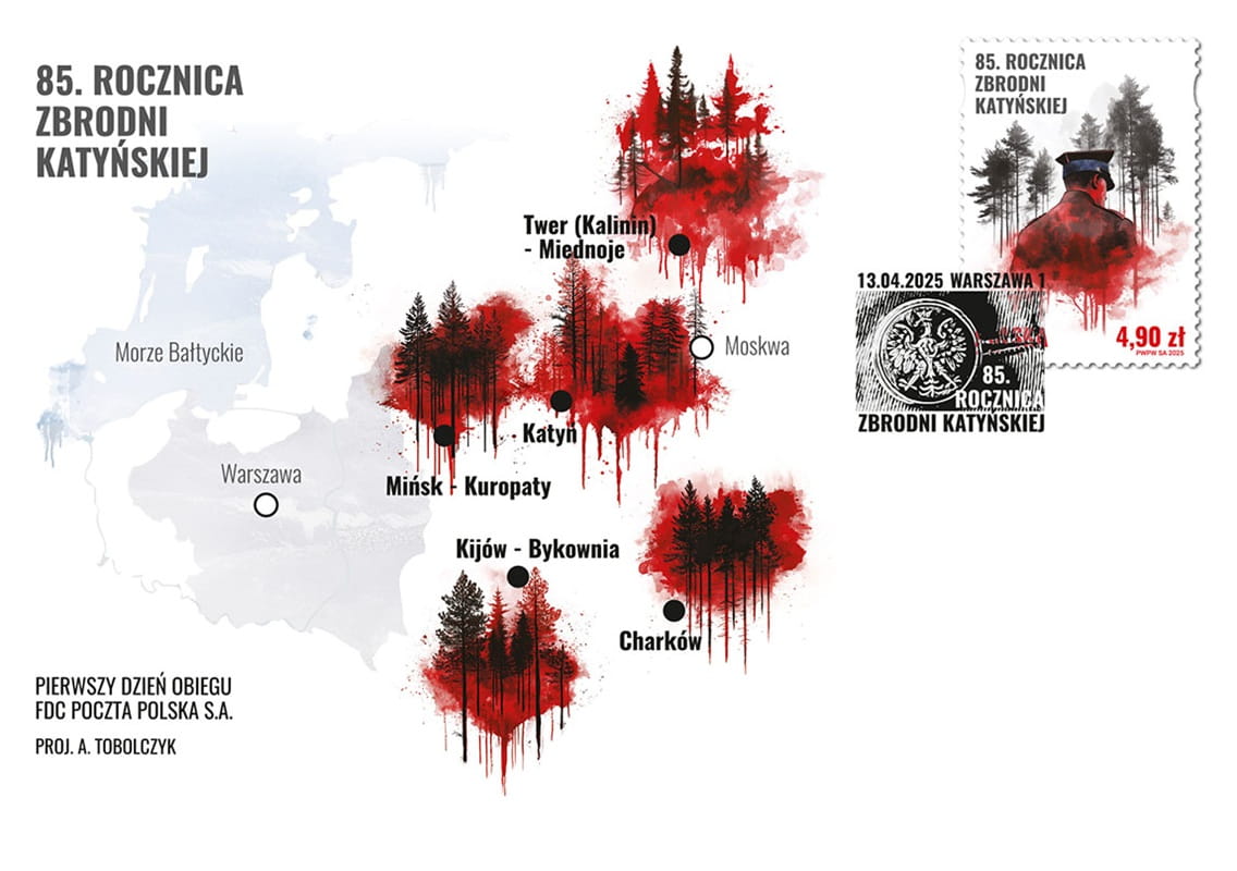 Koperta FDC 85 rocznica Zbrodni Katyńskiej 2025