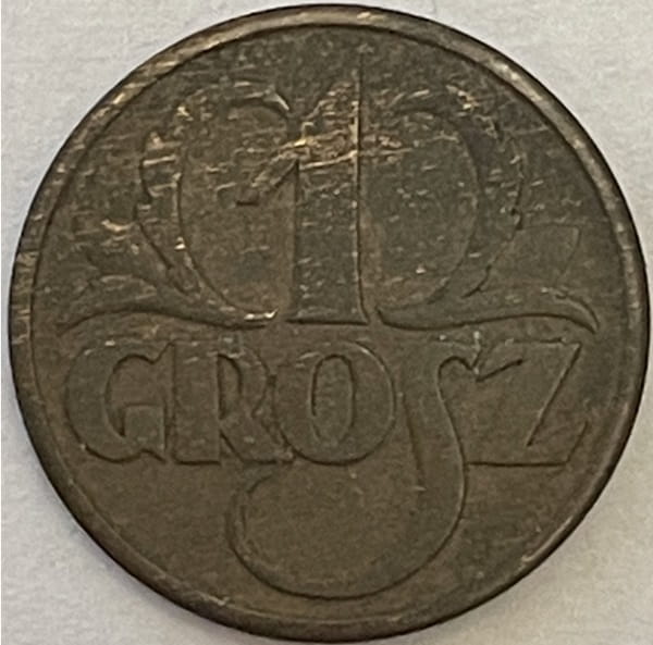 Moneta 1 grosz 1937 r.