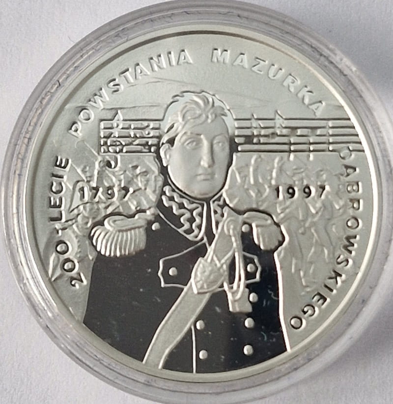 Moneta 10 zł 200-lecie powstania Mazurka Dąbrowskiego 1996