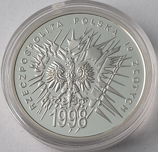 Moneta 10 zł 80 rocznica odzyskania niepodległości 1998