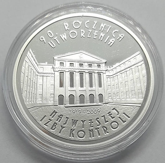 Moneta 10 zł 90 rocznica powstania NIK 2009