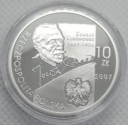 Moneta 10 zł Konrad Korzeniowski Joseph Conrad 2007