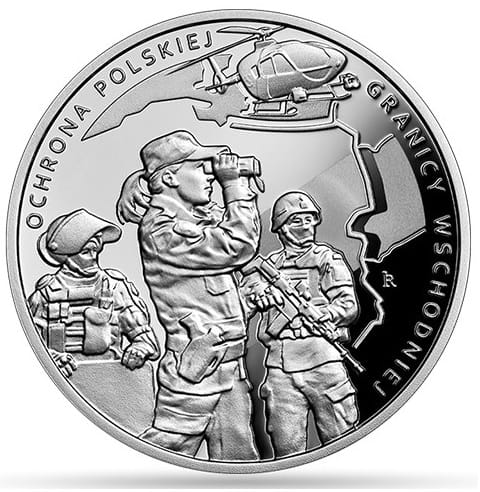 Moneta 10 zł Ochrona polskiej granicy wschodniej 2022 r.