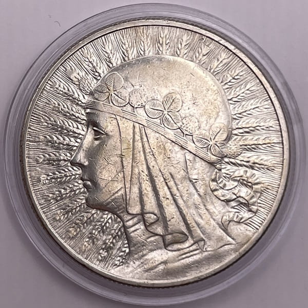Moneta 10 złotych 1932 Polonia Głowa Kobiety b.z. stan 2