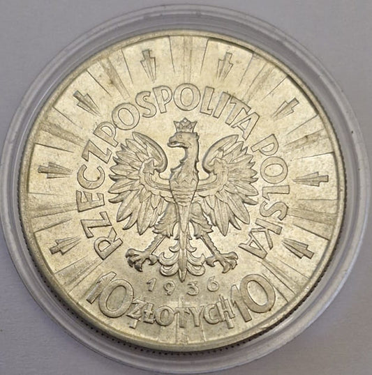 Moneta 10 złotych 1936 Józef Piłsudski stan 2