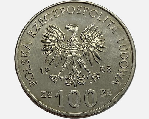 Moneta 100 zł Jadwiga 1988