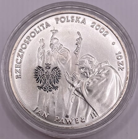 Moneta 10 zł Jan Paweł II pontifex maximus 2002