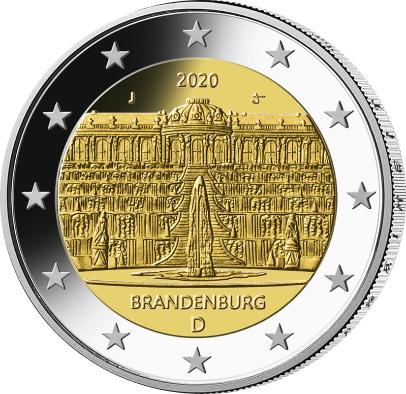 Moneta 2 euro 2020 Niemcy Brandenburgia