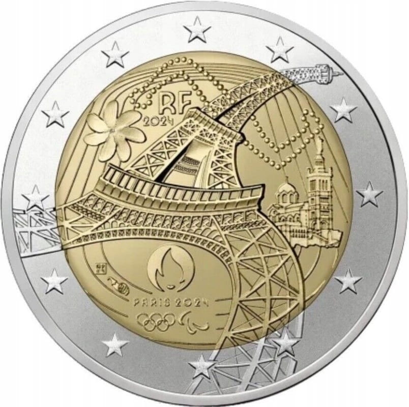 Moneta 2 euro 2024 Francja Wieża Eiffla