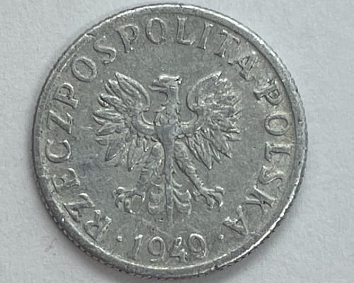 Moneta 2 grosze 1949 r. z obiegu