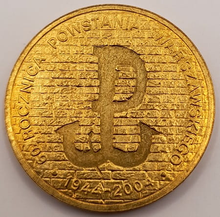 Moneta 2 zł 60 rocznica Powstania Warszawskiego 2004