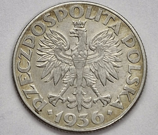 Moneta 2 zł Żaglowiec 1936
