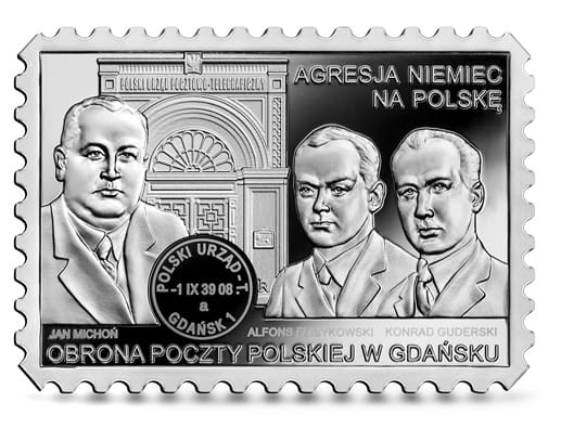 Moneta 20 zł Obrona Poczty Polskiej w Gdańsku 2021 r.