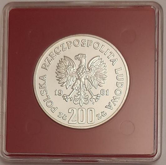 Moneta 200 zł Bolesław II Śmiały próba 1981 r.