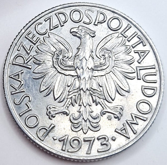 Moneta 5 zł Rybak 1973 stan 2