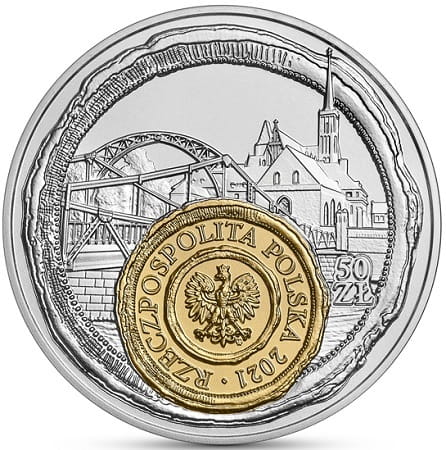 Moneta 50 zł Wrocław mała ojczyzna 2021 r.