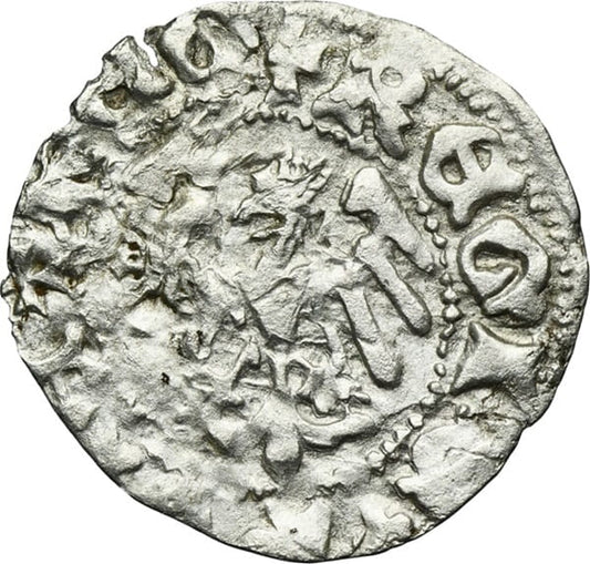 Moneta półgrosz koronny Władysław II Jagiełło Kraków ok 1412-1414