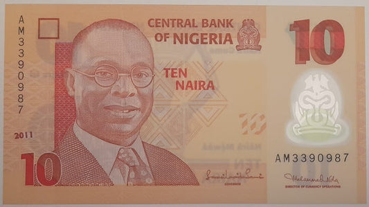 Nigeria banknot 10 naira 2011