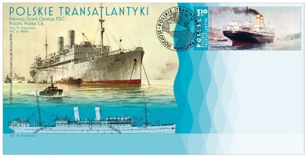 Polskie transatlantyki Zestaw 3 FDC 2021