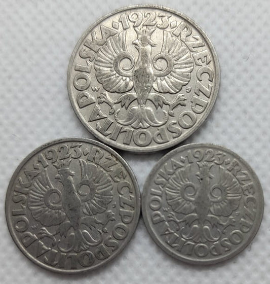 Zestaw 10, 20, 50 gr 1923 r. /3