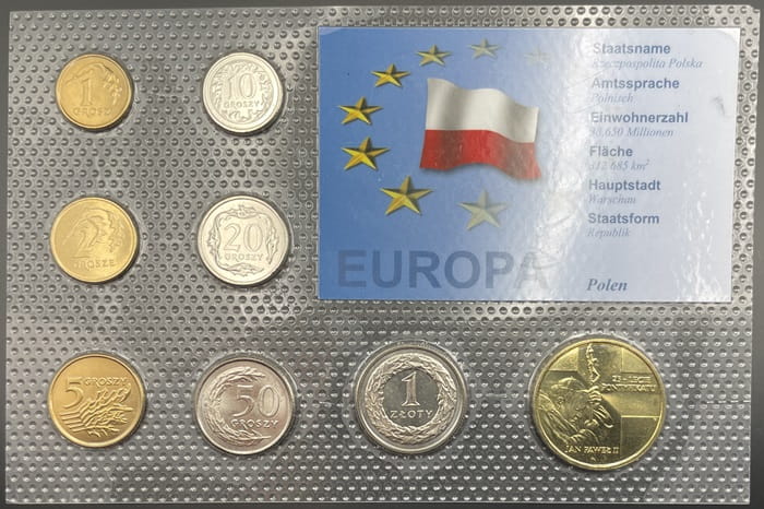 Zestaw Polskie monety obiegowe 1995-2003 r. zgrzewka