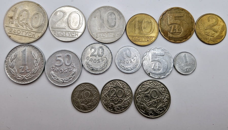Zestaw monet obiegowych PRL 1923-1990 15 szt