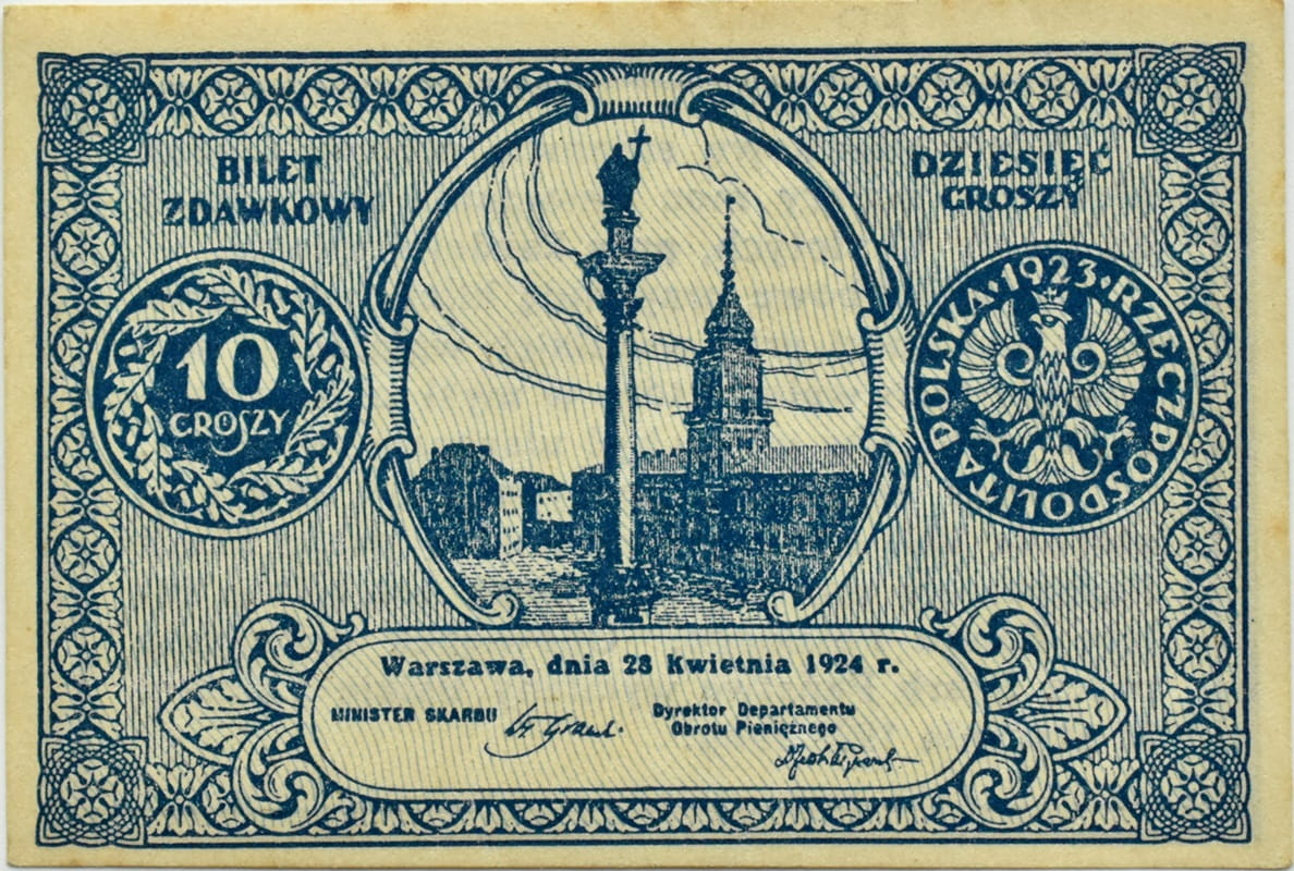 Banknot 10 gr 1924 bilet zdawkowy