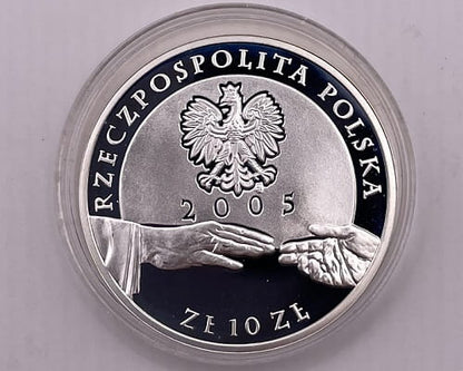 Moneta 10 zł Jan Paweł II platerowana 2005