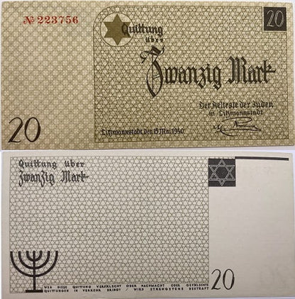 Banknot 20 marek 1940 Getto w Łodzi
