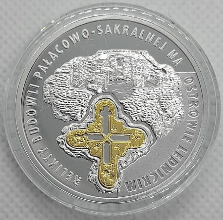 Moneta 20 zł Relikty Budowli na Ostrowie Lednickim 2015 r.