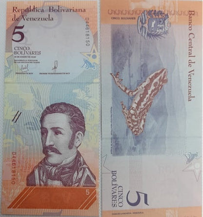 Wenezuela banknot 5 Bolivares 2018 UNC