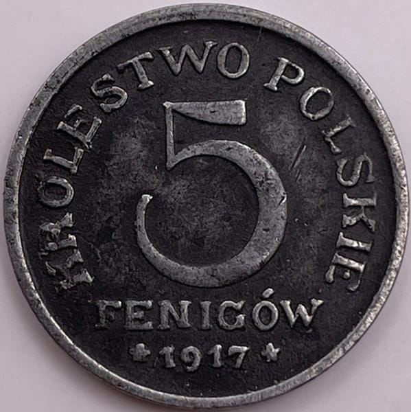 5 fenigów 1917 r. Królestwo Polskie