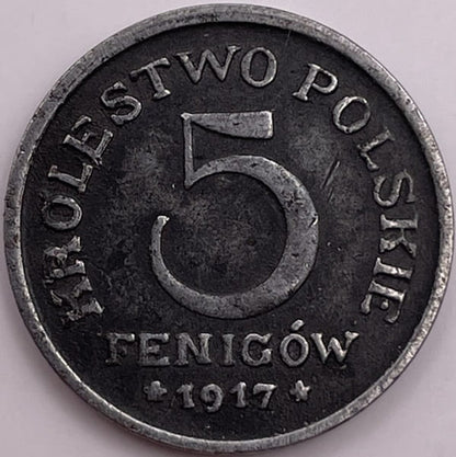 5 fenigów 1917 r. Królestwo Polskie