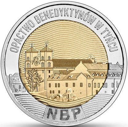 Moneta 5 zł Opactwo Benedyktynów w Tyńcu 2024