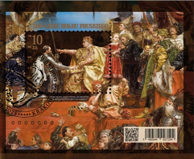 Koperta FDC 500-lecie hołdu pruskiego 2025