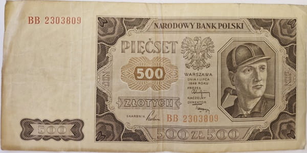 Banknot 500 zł 1948 stan 3