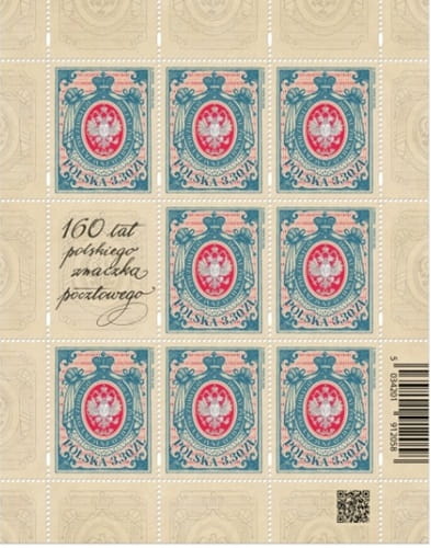 Znaczki 160 lat polskiego znaczka pocztowego arkusz 2020 5034